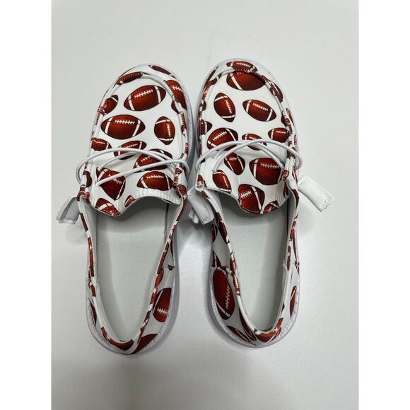 Unbranded Slip On White Shoe Football Graphic All Over Print Eu 37 US 6.5 New - Picture 9 of 9